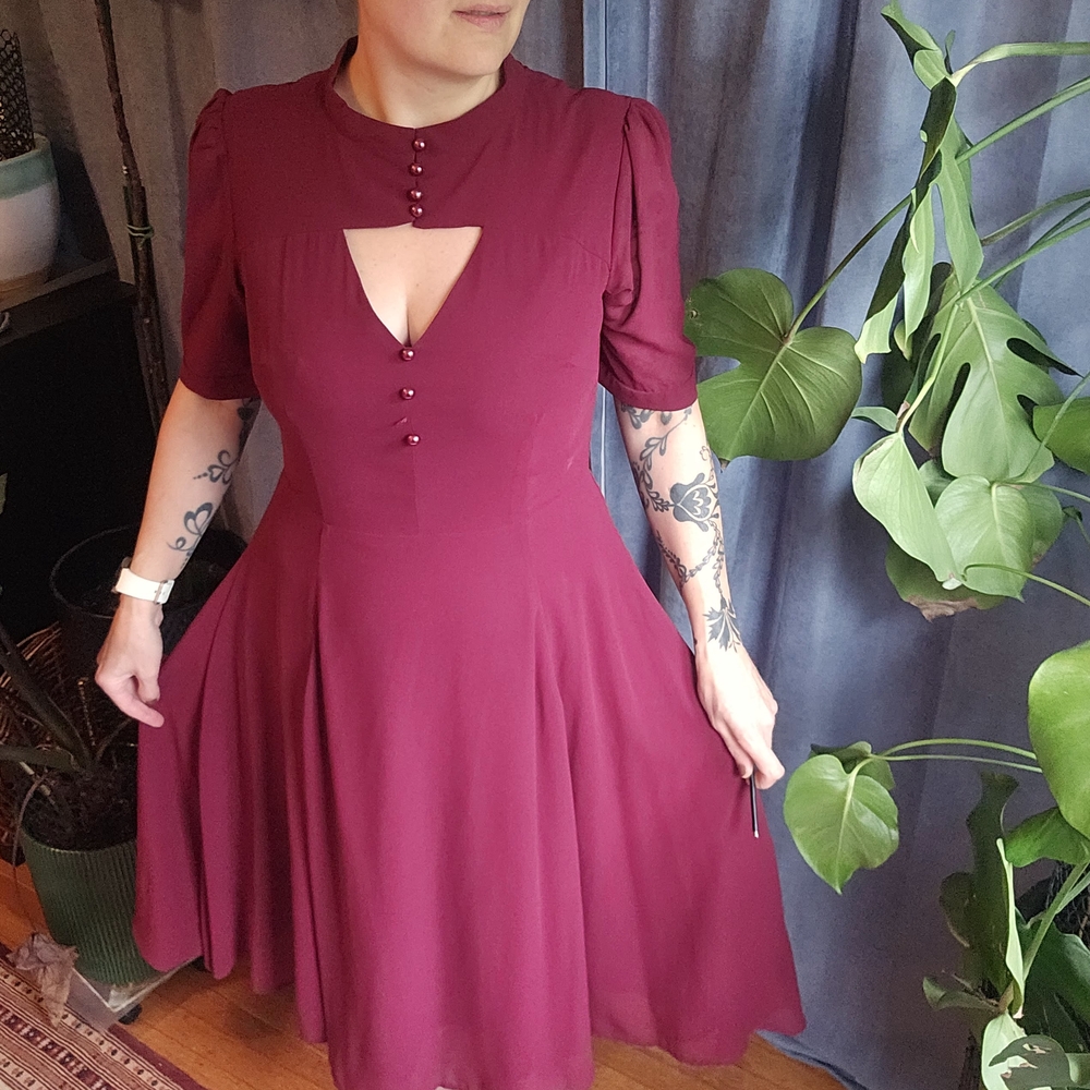 Elegant Burgundy Dress